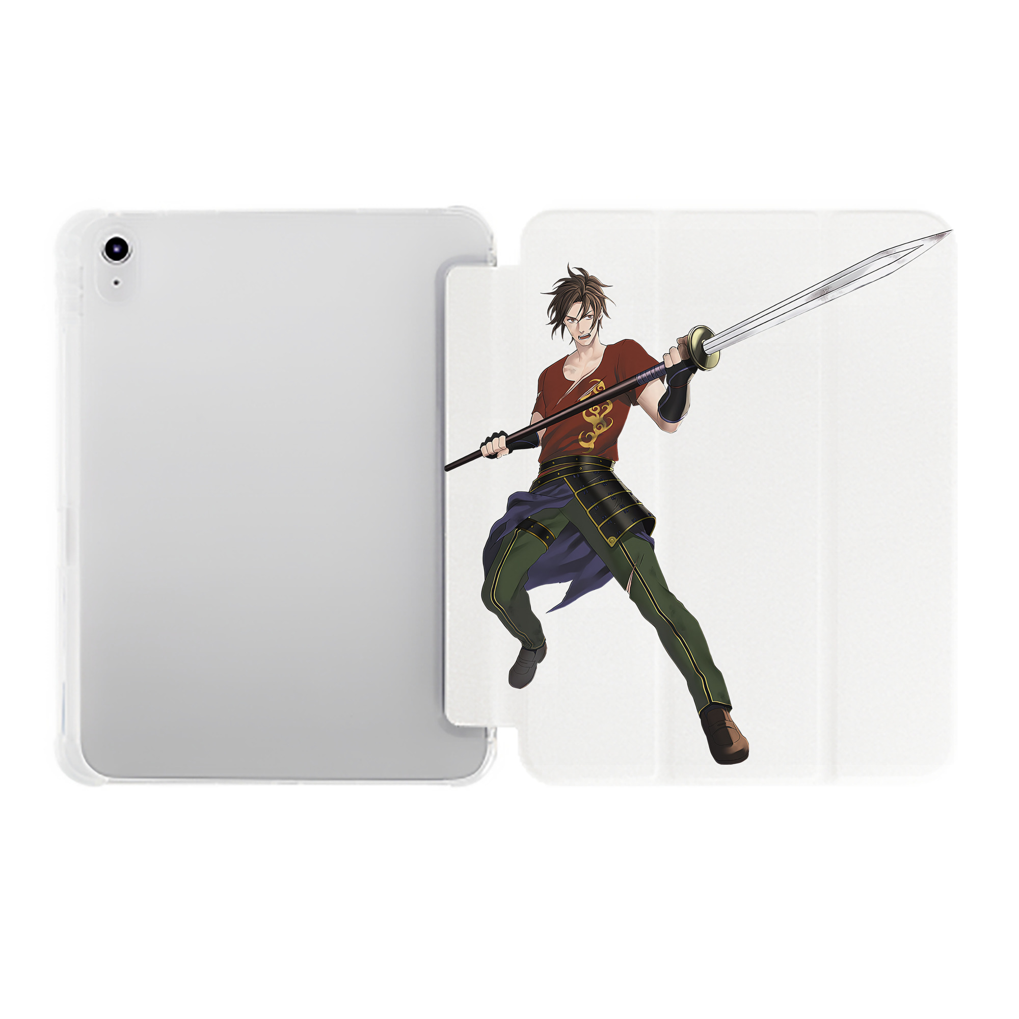 （画像用） 刀剣乱舞 Touken Ranbu IPad ケース ペン収納付き 三つ折りスタンド PUレザー×シリコン 対応機種9.5/10.5/10.9インチ